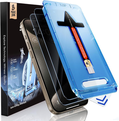 MAGIC_JOHN_2_Pack_for_iPhone_15_Pro_Max_6.7_inch_Privacy_Glass_Screen_Protector,_Auto_Dust-Elimination_Installation,_Bubble_Free,_Easy_Installation