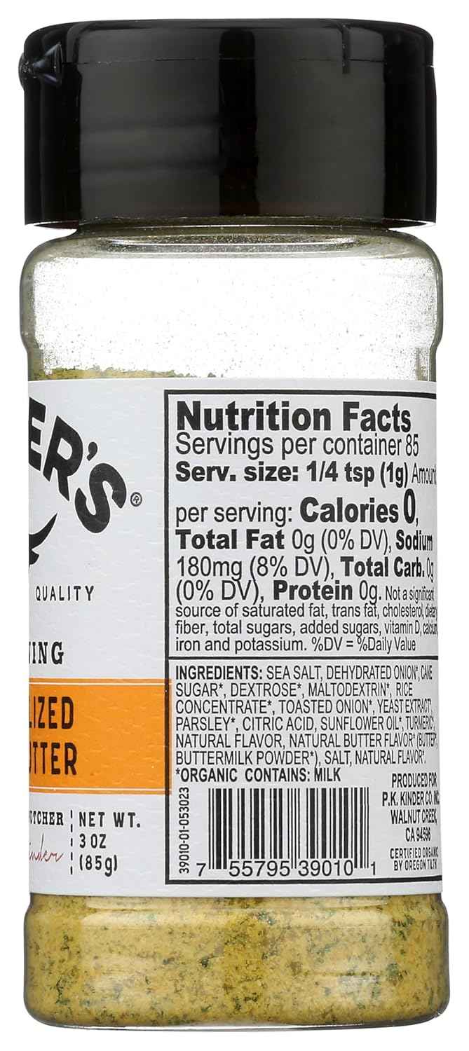 Kinders Organic Caramelized Onion Butter Seasoning, 3 OZ
