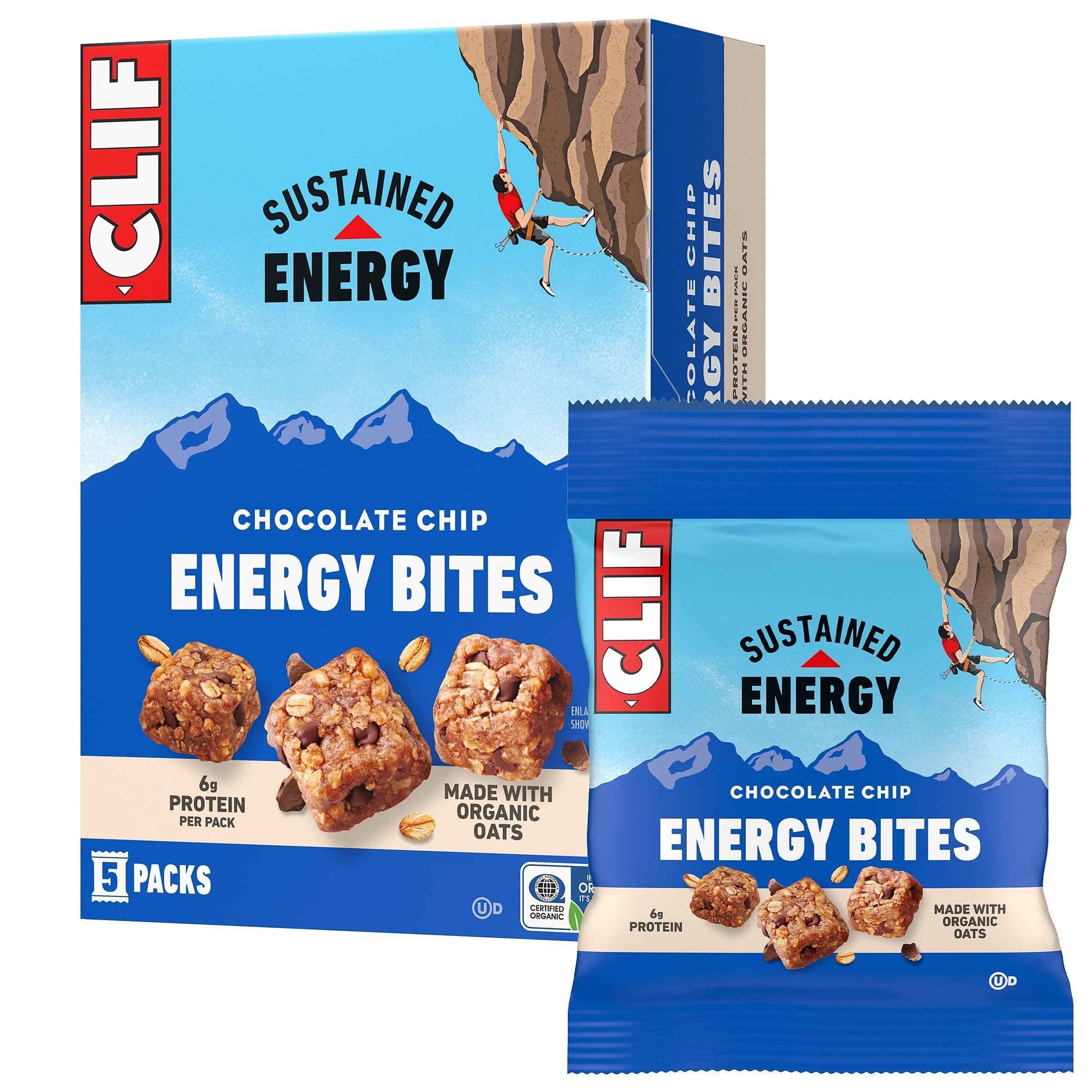 CLIF BAR Energy Bites - Made with Organic Oats - 6g Plant Based Protein - Non-GMO (5 Packs)
