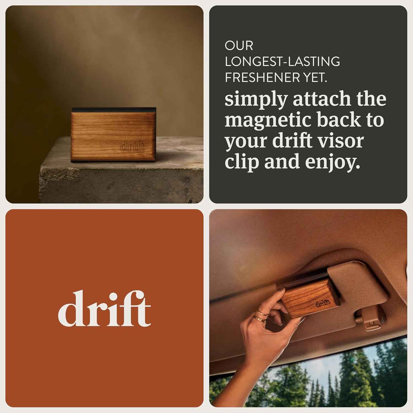 Drift Car Air Freshener - Wood Air Freshener - Car Odor Eliminator - Starter Kit