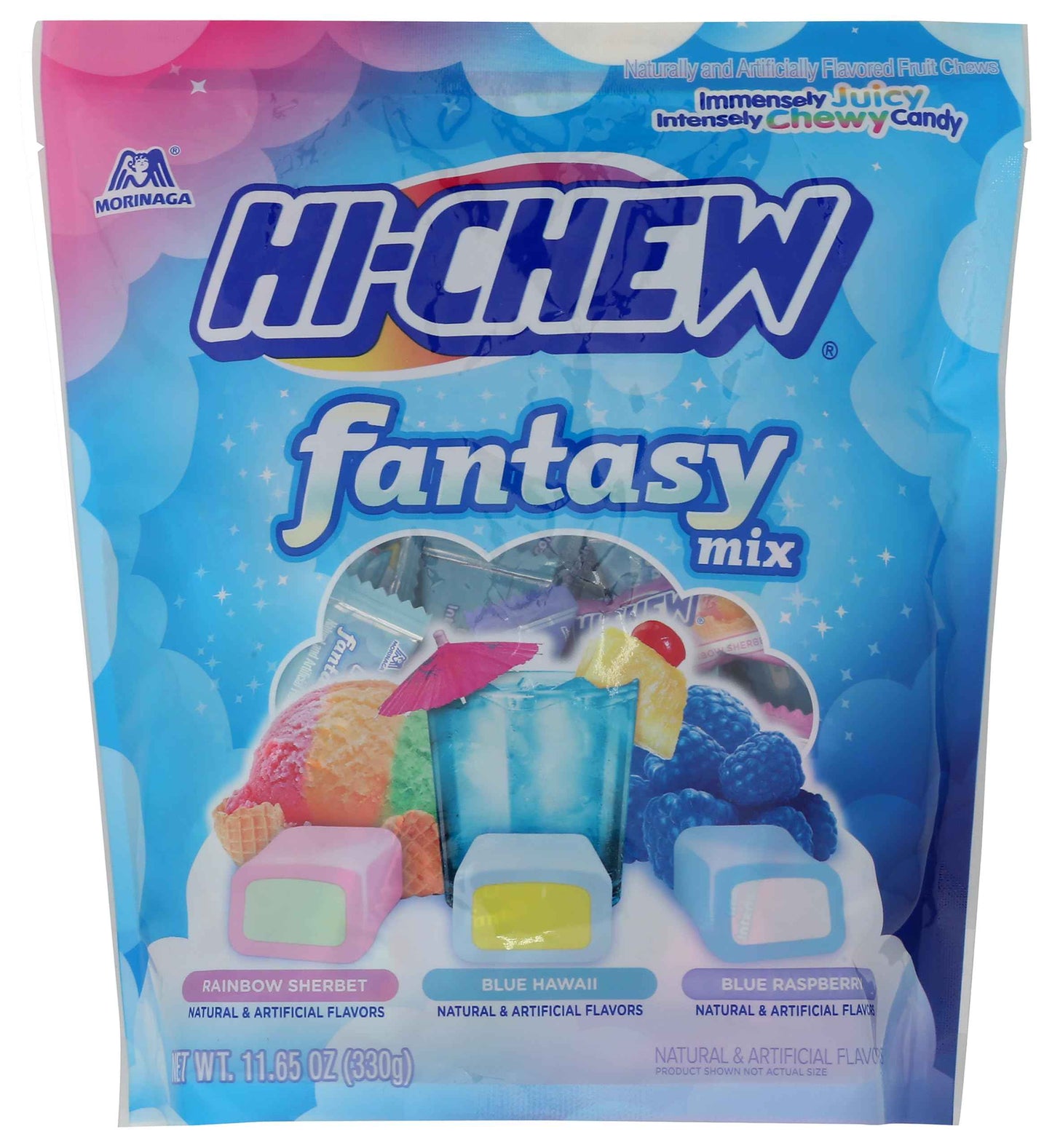 HI-CHEW Assorted, Green Apple Strawberry Mango Grape, Soft & Chewy Candy 2lb - 185+ Pieces Individually Wrapped - Made with Immensely Juicy Fruity Flavors