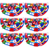 Outus 3 Pcs World Flags Banner International World Flag Decorations Country Bunting Nations Pleated Fan Bunting Backdrop for International Sports Events Club Events Grand Opening Decor
