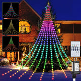 Outdoor Christmas Star String Lights, 320 LED 11.5 ft Waterfall Tree Lights with 8 Lighting Modes for Indoor/Outdoor Yard, Home, Festival, Party, Xmas, New Year Decor