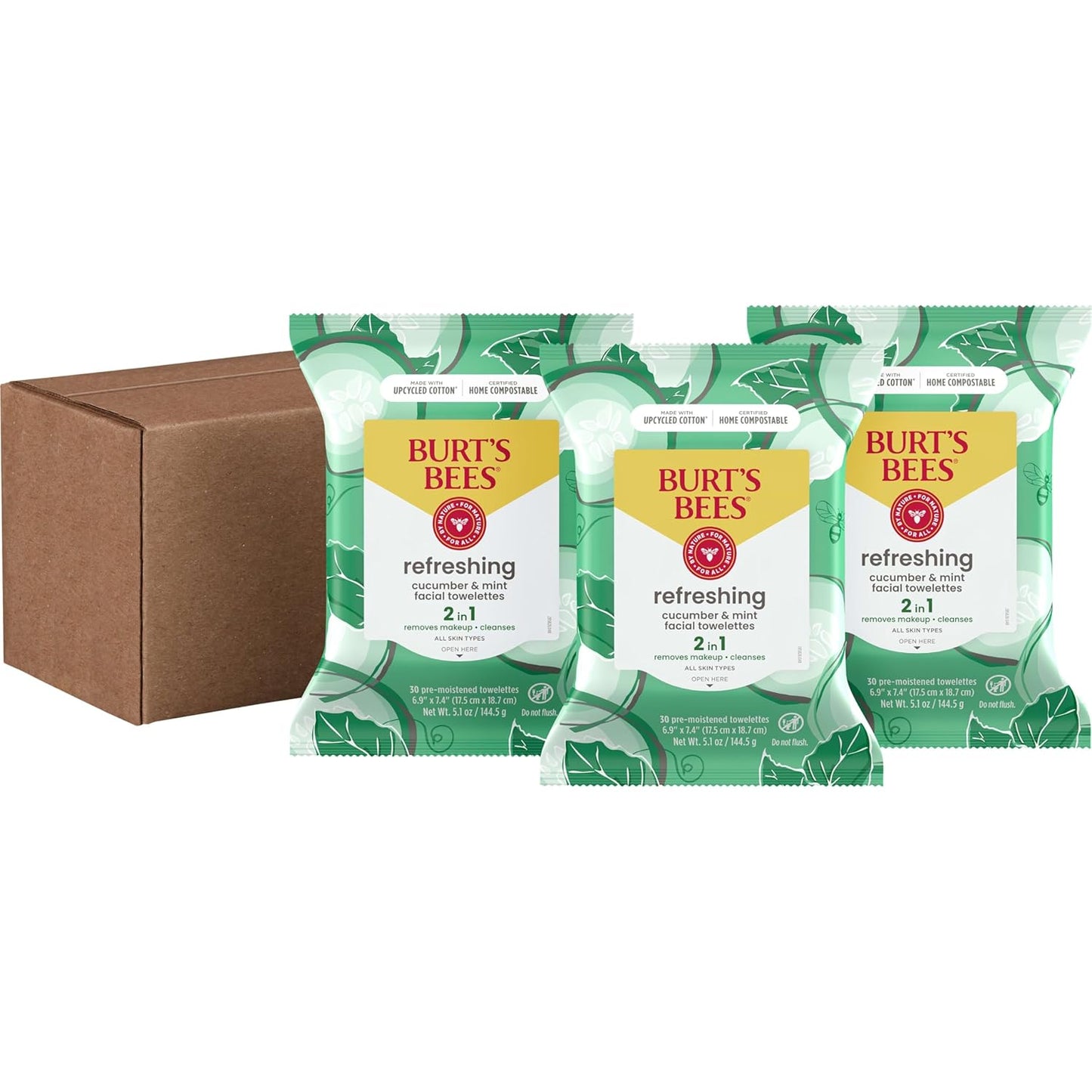 Burt's_Bees_Cucumber_&_Mint_Face_Wipes,_for_All_Skin_Types,_Refreshing_Makeup_Remover_&_Facial_Cleansing_Towelettes,_30_Ct._(3-Pack)