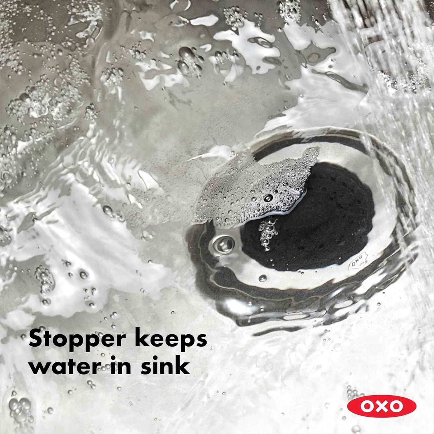 OXO Good Grips 2‑in‑1 Sink Strainer Stopper, Sink Drain Strainer for Kitchen