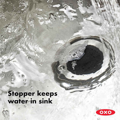 OXO Good Grips 2‑in‑1 Sink Strainer Stopper, Sink Drain Strainer for Kitchen