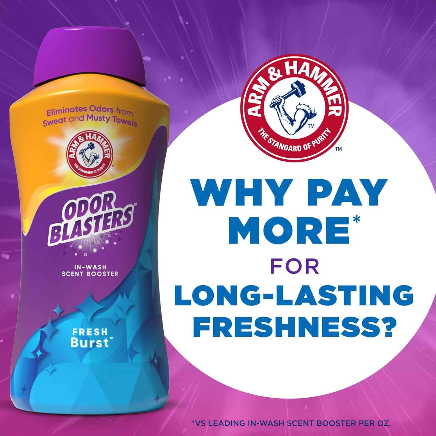 ARM & HAMMER Odor Blasters In-Wash Scent Booster, Laundry Scent Booster Fresh Burst Scent