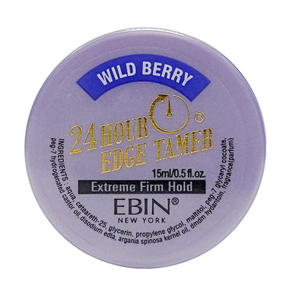 EBIN NEW YORK 24 Hour Argan Oil Edge Tamer Refresh (0.5oz/ 15ml, Wild Berry) | Extreme Firm Hold, Smooths &amp;amp; Tames Frizz | No Flaking or Drying | High Shine, Long Lasting, All Hair Types, Styling Gel.