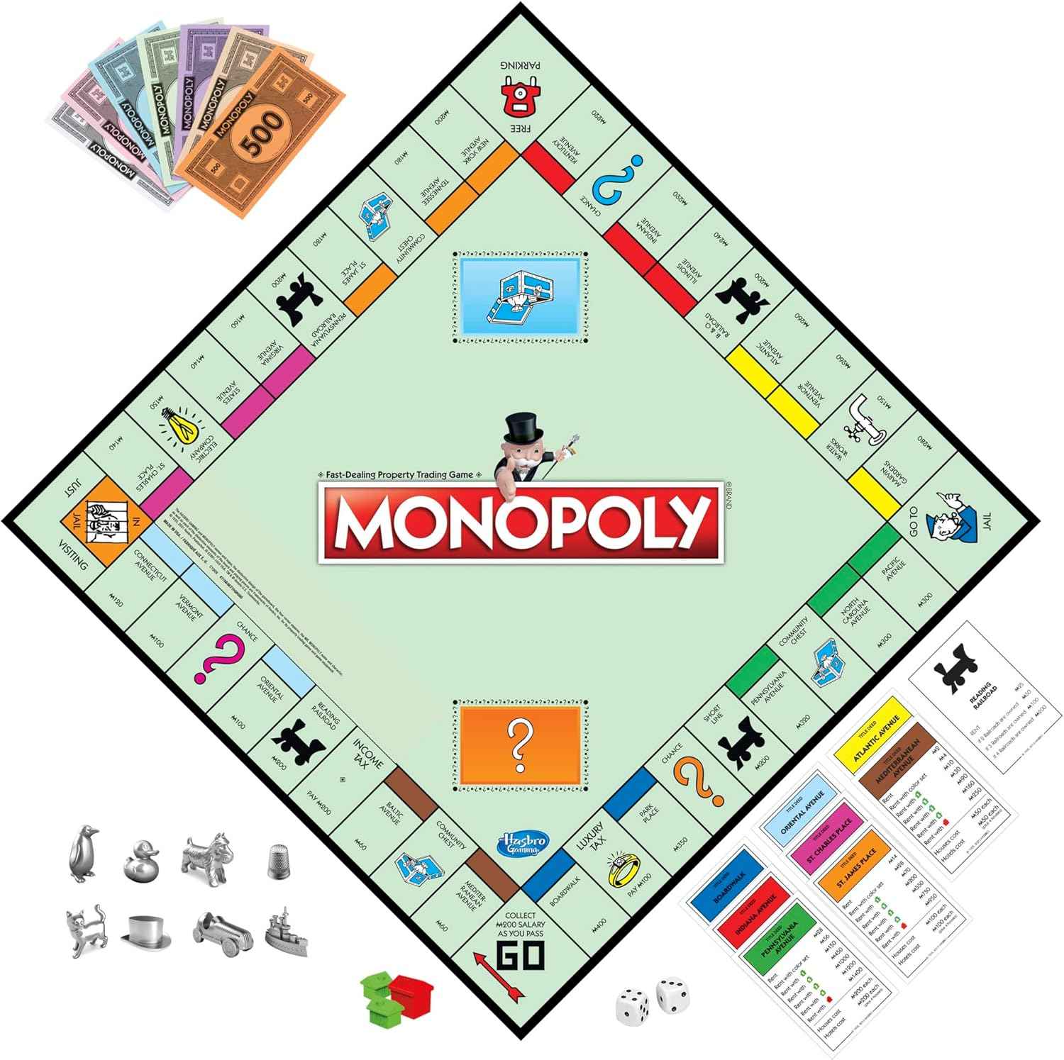 Monopoly Game, Family Board Games for 2 to 6 Players & Kids Ages 8 and Up, Includes 8 Tokens (Token Vote Edition)