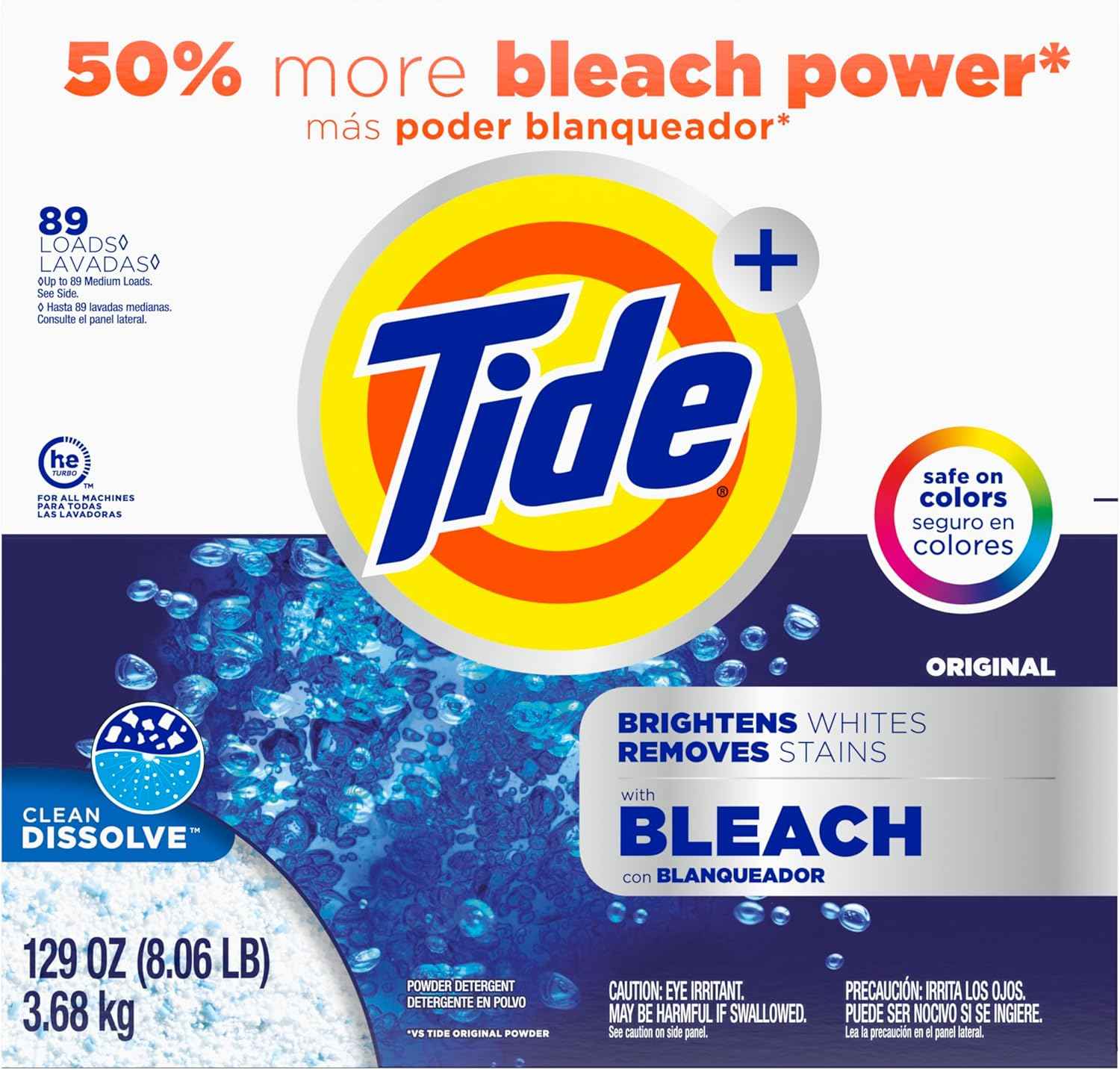 Tide Powder Laundry Detergent with Bleach, Original Scent