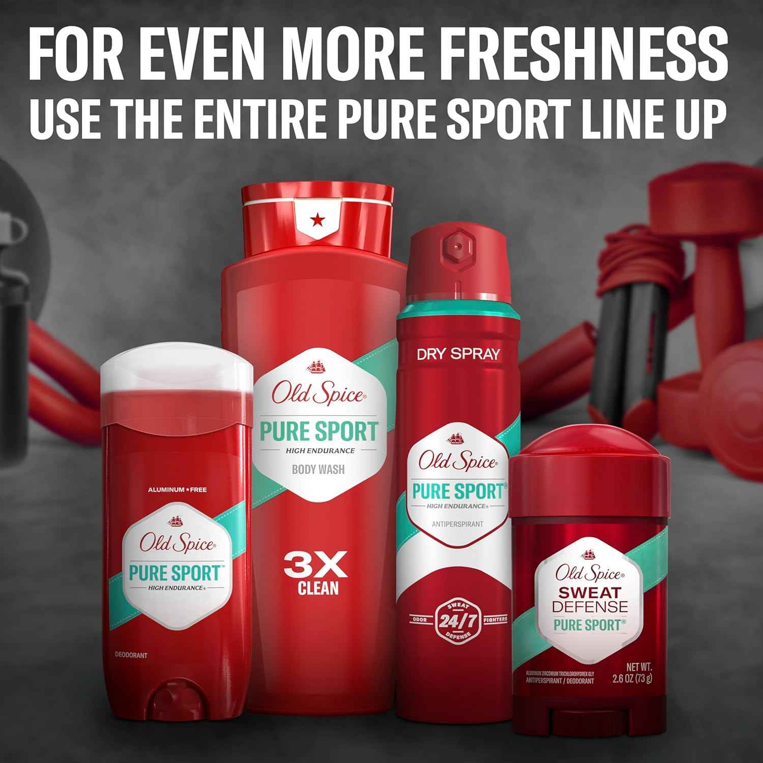 Old Spice Aluminum Free Deodorant for Men, High Endurance, 24/7 Lasting Freshness & Long Lasting Scent, 24/7 Advanced Sweat & Odor Protection, Pure Sport Scent, 3.0 oz