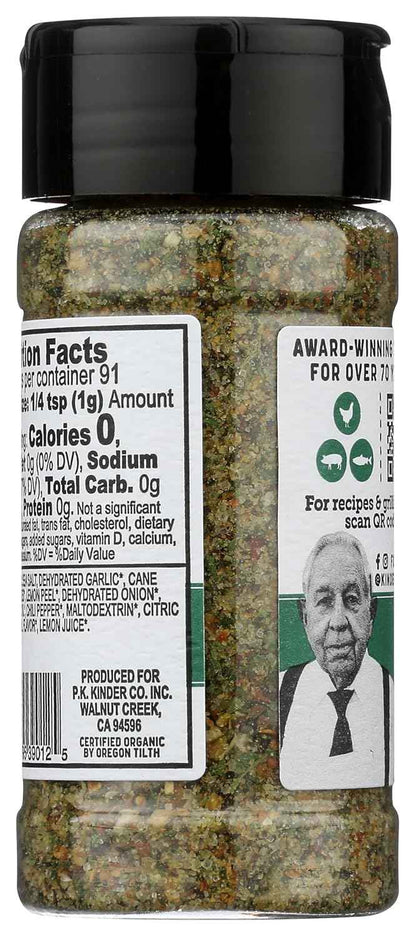 Kinders Organic Garlic Herb Sea Salt & Lemon Seasoning, 3.2 OZ