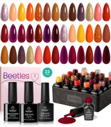 beetles Spring Gel Nail Polish Set - Verse of Flower Gel Nail Kit Gel Colors & Base Top Coat Soak off UV Home Salon Easter Gift for Women