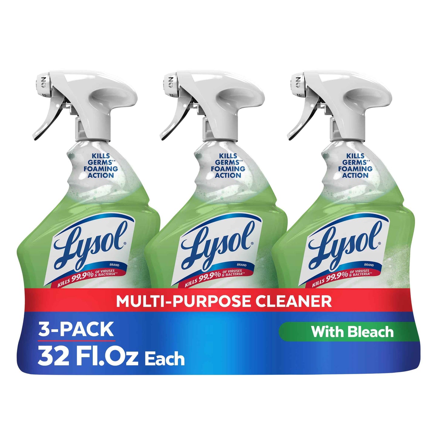 Lysol Multi-Purpose Cleaner Sanitizing and Disinfecting Spray with Bleach, All Purpose Cleaning Spray for Bathrooms and Kitchens, 32oz