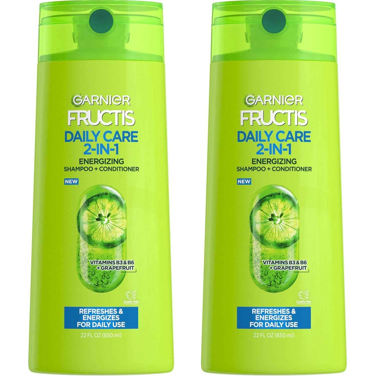 Garnier Fructis Fortifying 2-in-1 Shampoo and Conditioner for Stronger-Looking Hair with Touchable Softness, Daily Hair Care for Men and Women, Vegan, Paraben-Free 22 Fl Oz