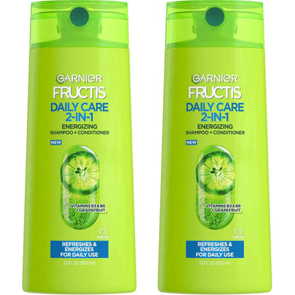Garnier Fructis Fortifying 2-in-1 Shampoo and Conditioner for Stronger-Looking Hair with Touchable Softness, Daily Hair Care for Men and Women, Vegan, Paraben-Free 22 Fl Oz