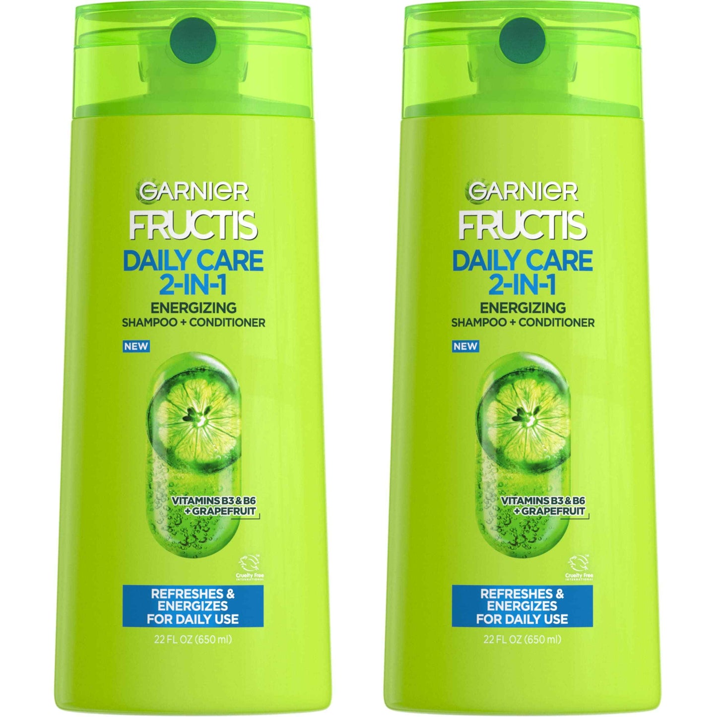 Garnier Fructis Fortifying 2-in-1 Shampoo and Conditioner for Stronger-Looking Hair with Touchable Softness, Daily Hair Care for Men and Women, Vegan, Paraben-Free 22 Fl Oz