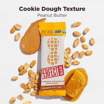 Perfect Bar Protein Bars, Gluten Free, Made with Organic Honey, Cookie Dough Texture, Refrigerated