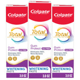 Colgate Total Active Prevention Gum Protect Whitening Toothpaste, SLS Free Gingivitis Toothpaste for Bleeding Gums, Redness, Inflammation, Irritation, and Sensitivity, 3.0 oz