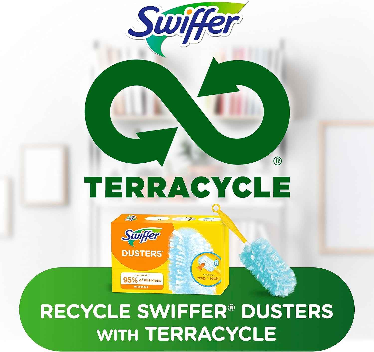 Swiffer Dusters Starter Kit, Kit Includes 1 Handle and 5 Dusters