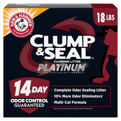 ARM & HAMMER Clump & Sea, Easy Clean Technology with No Scrubbing, 14-Day Odor Control