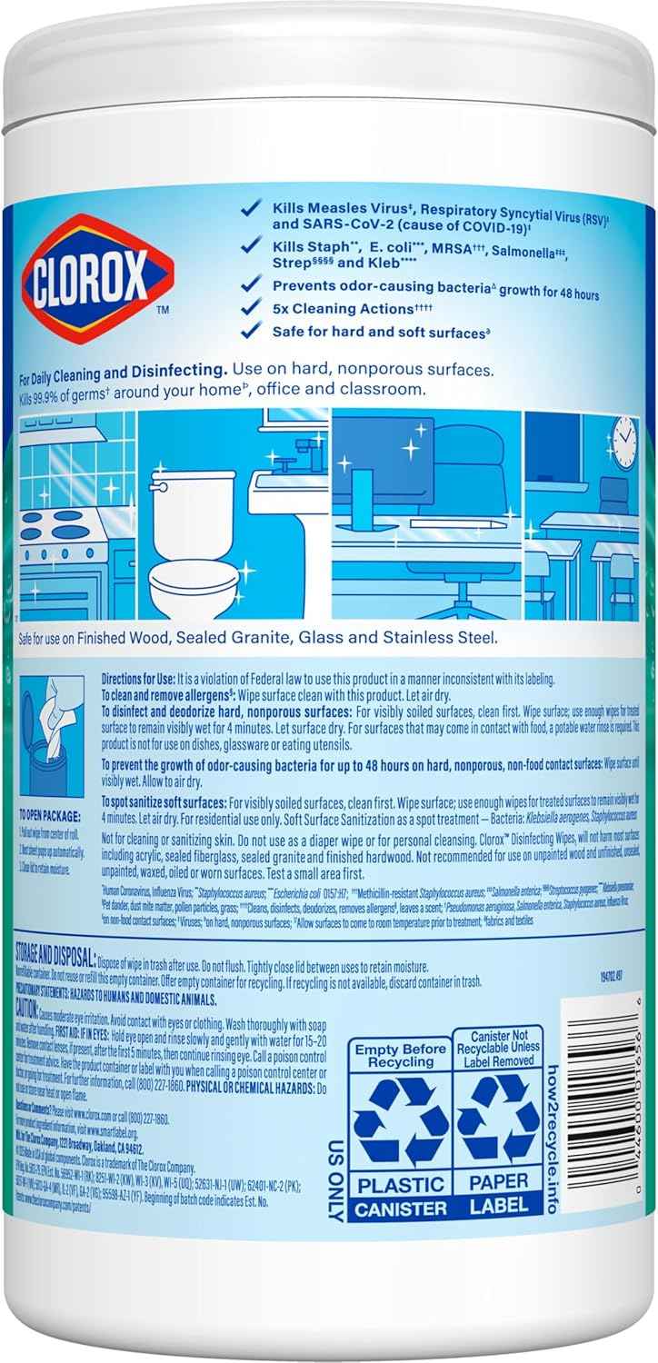 Clorox Fresh Scent Bleach Free Disinfecting Cleaning Wipes, 75 Count