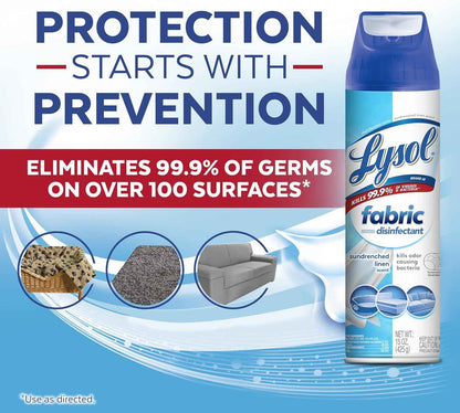 Lysol Fabric Disinfectant Spray, Sanitizing and Antibacterial Spray, For Disinfecting and Deodorizing Soft Furnishings