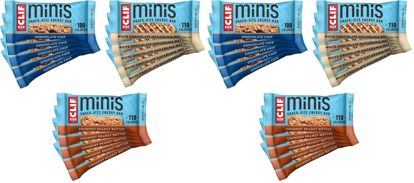CLIF BAR Minis - Variety Pack - Made with Organic Oats - 4-5g Protein - Non-GMO - Plant Based - Snack-Size Energy Bars - 0.99 oz. (30 Count)