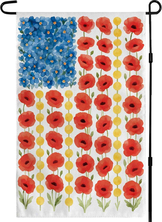 Memorial Day Decorations - Spring Garden Flag for Easter Summer | 12x18 Inch Double Sided Patriotic American Flag for Outdoor Outside Yard USA Celebration 4th of July Decor - 250 Anniversary USA Merchandise