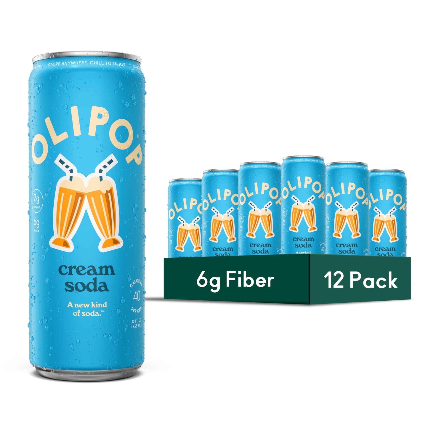 OLIPOP Prebiotic Soda Pop, Pantry Pack Packed with Prebiotics, Fiber, and Botanicals, Gluten Free, GMO Free