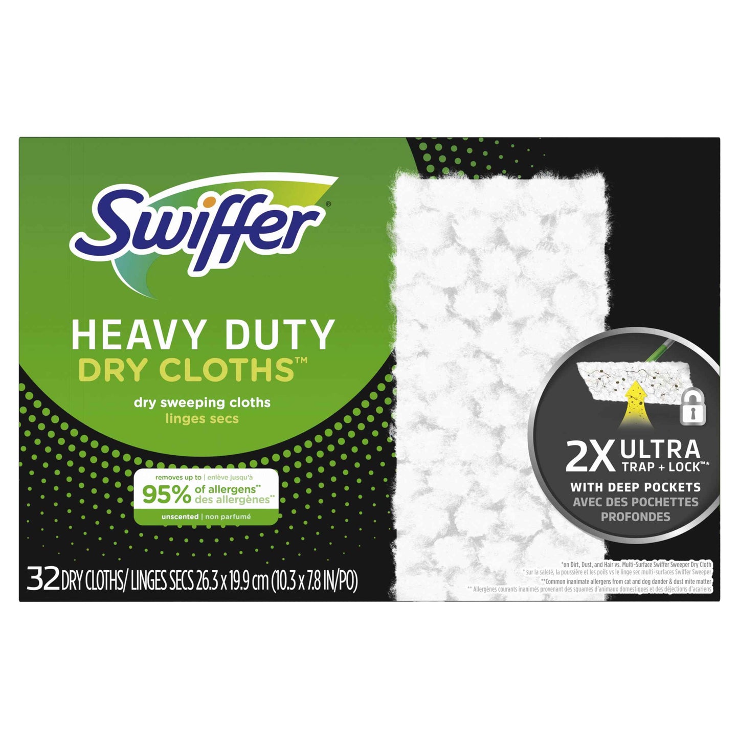 Swiffer Sweeper Heavy Duty Dry Multi-Surface Cloth Refills for Floor Sweeping and Cleaning, Unscented