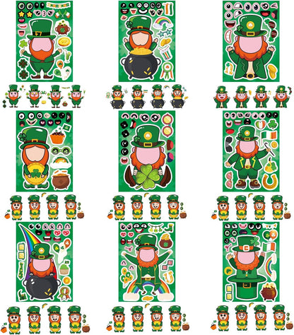 27_Sheets_St._Patrick's_Day_Stickers_for_Kids_Toddlers_Make_a_Face_Stickers_Saint_Patrick_Irish_Stickers_Make_Your_Own_Stickers_St_Patricks_Day_Craft_Party_Favor_Decorations