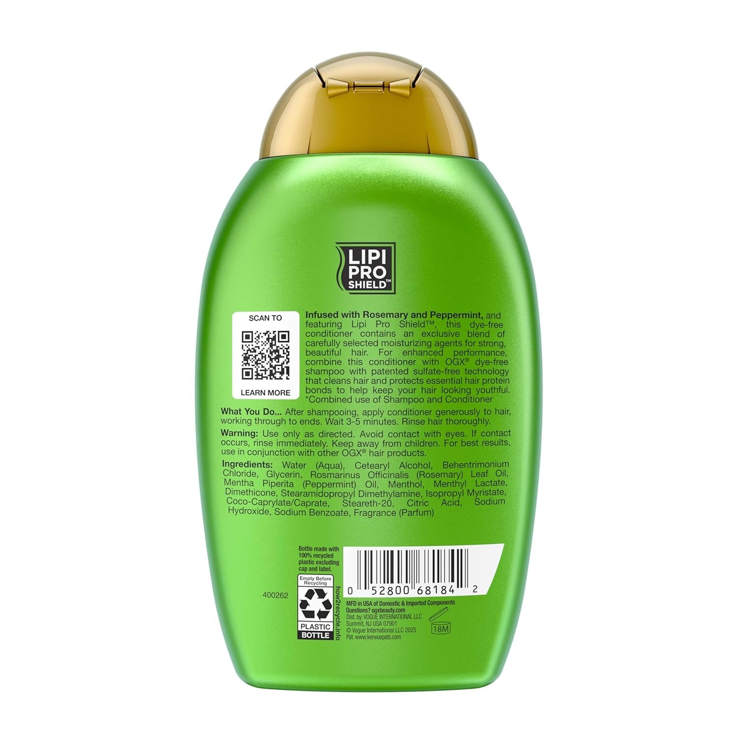 OGX_Clarifying_Strength_+_Rosemary_Mint_Conditioner,_Clarifying_Conditioner_for_Oily_Hair_Visibly_Helps_Remove_Oil_&_Residue_to_Clear_Away_Buildup,_Sulfate-Free_Surfactants,_13_fl._oz