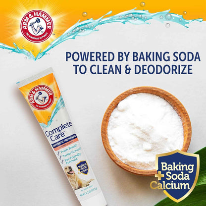 Arm & Hammer Complete Care Enzymatic Dog Toothpaste with Baking Soda and Calcium, Fluoride-Free Chicken Flavor for Plaque, Tartar, and Fresh Breath,