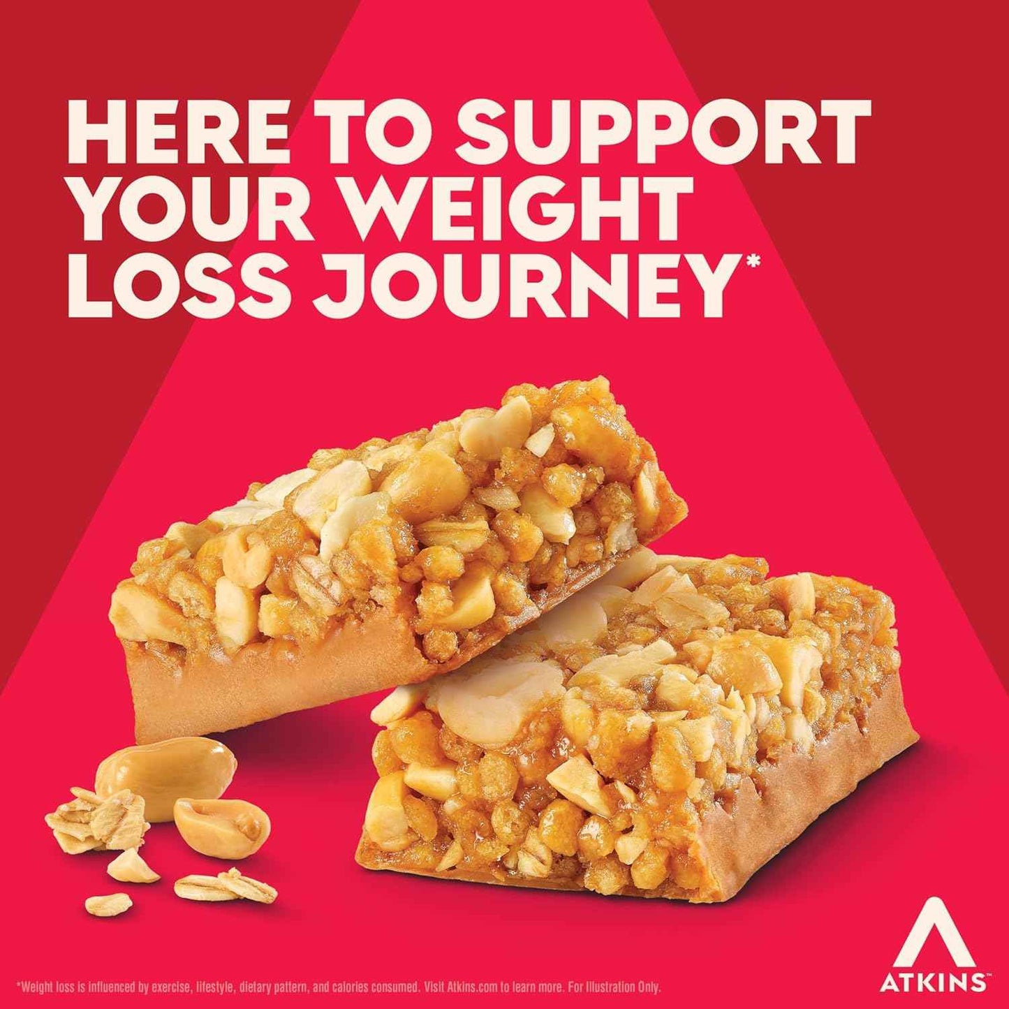 Atkins High Protein Bar, High Fiber Snack , 16g Protein, 1g Sugar, 4g Net Carb, Protein Snack