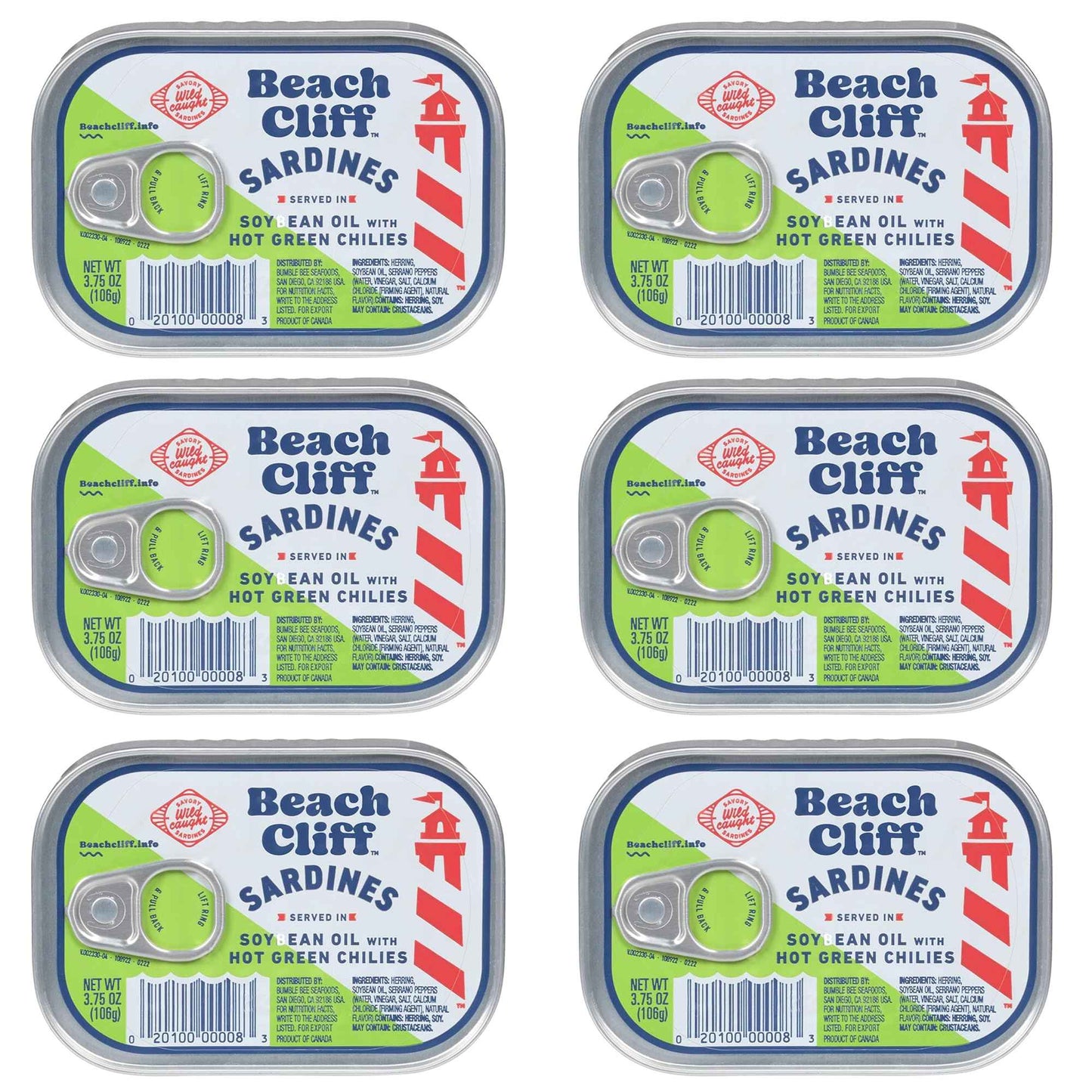 Beach Cliff Wild Caught Sardines, 3.75 oz Can - 13g Protein per Serving - Gluten Free, Keto Friendly - Great for Pasta & Seafood Recipes