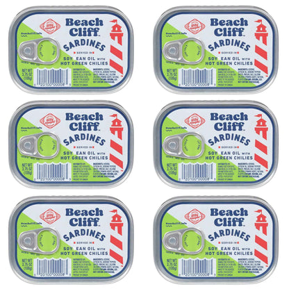 Beach Cliff Wild Caught Sardines, 3.75 oz Can - 13g Protein per Serving - Gluten Free, Keto Friendly - Great for Pasta & Seafood Recipes