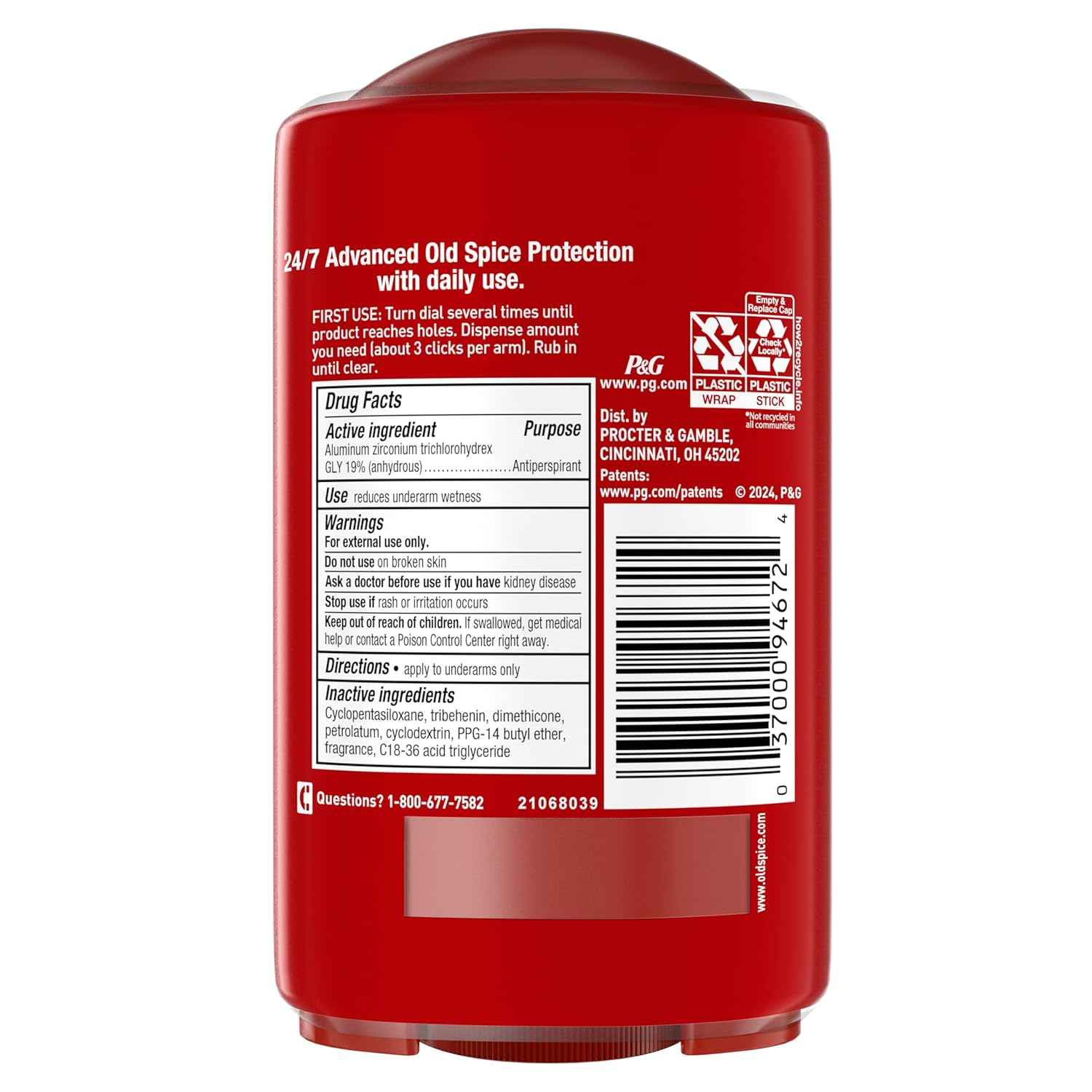 Old Spice Antiperspirant and Deodorant for Men, 24/7 Sweat and Odor Protection, Legendary Fragrance, Sweat Defense, Pure Sport Plus, 2.6 oz