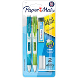 Paper Mate Clearpoint Mechanical Pencils 0.7mm, 2 Pencils, School Supplies, Teacher Supplies, Drawing Pencils, 1 Lead Refill Set, 2 Erasers