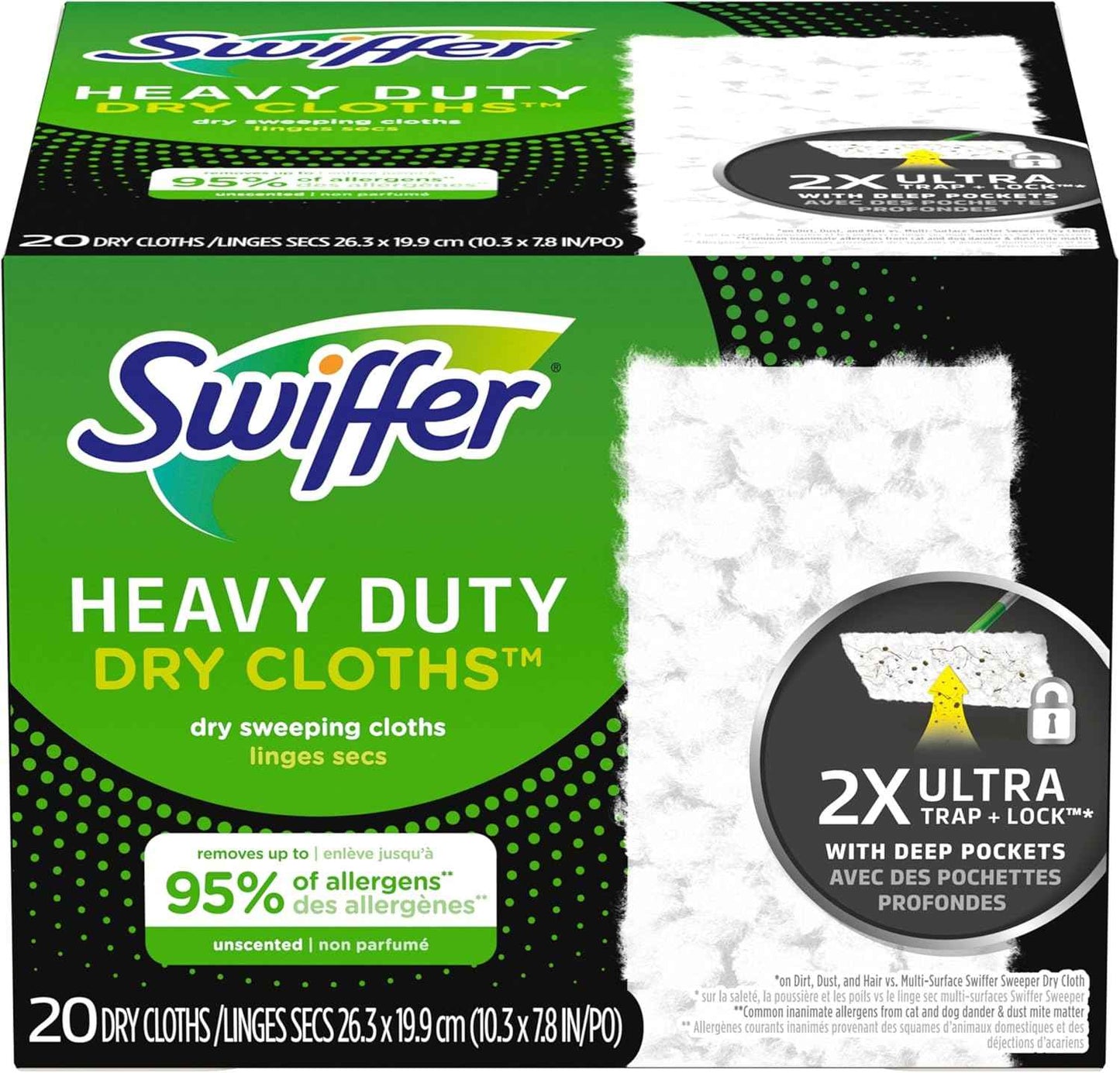 Swiffer Sweeper Heavy Duty Dry Multi-Surface Cloth Refills for Floor Sweeping and Cleaning