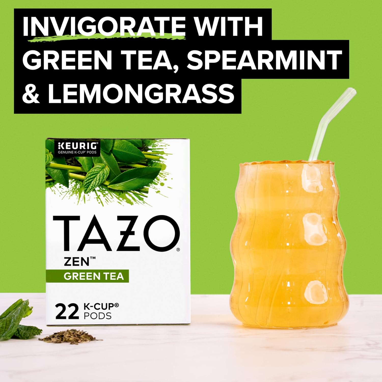 TAZO_Organic_Zen_Green_Tea_K-Cups,_Caffeine_Free_Tea_with_Refreshing_Lemongrass_&_Spearmint,_22_Pods