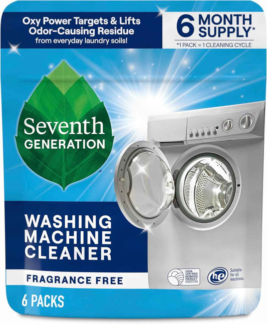 Seventh Generation Washing Machine Cleaner Free & Clear Targets Odor-Causing Residue Powered by Oxy Power