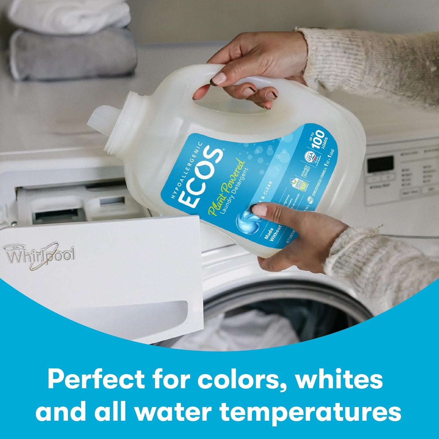 ECOS_Laundry_Detergent_Liquid,_100_Loads_-_Dermatologist_Tested_Laundry_Soap_-_Hypoallergenic,_EPA_Safer_Choice_Certified,_Plant-Powered_-_Free_&_Clear,_100_Fl_Oz