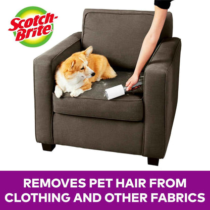 Scotch-Brite Pet Hair Pickup Extra Sticky Lint Roller, Designed for Removing Fur + Fluff on Couches, Clothes, Dog and Cat Beds, & More