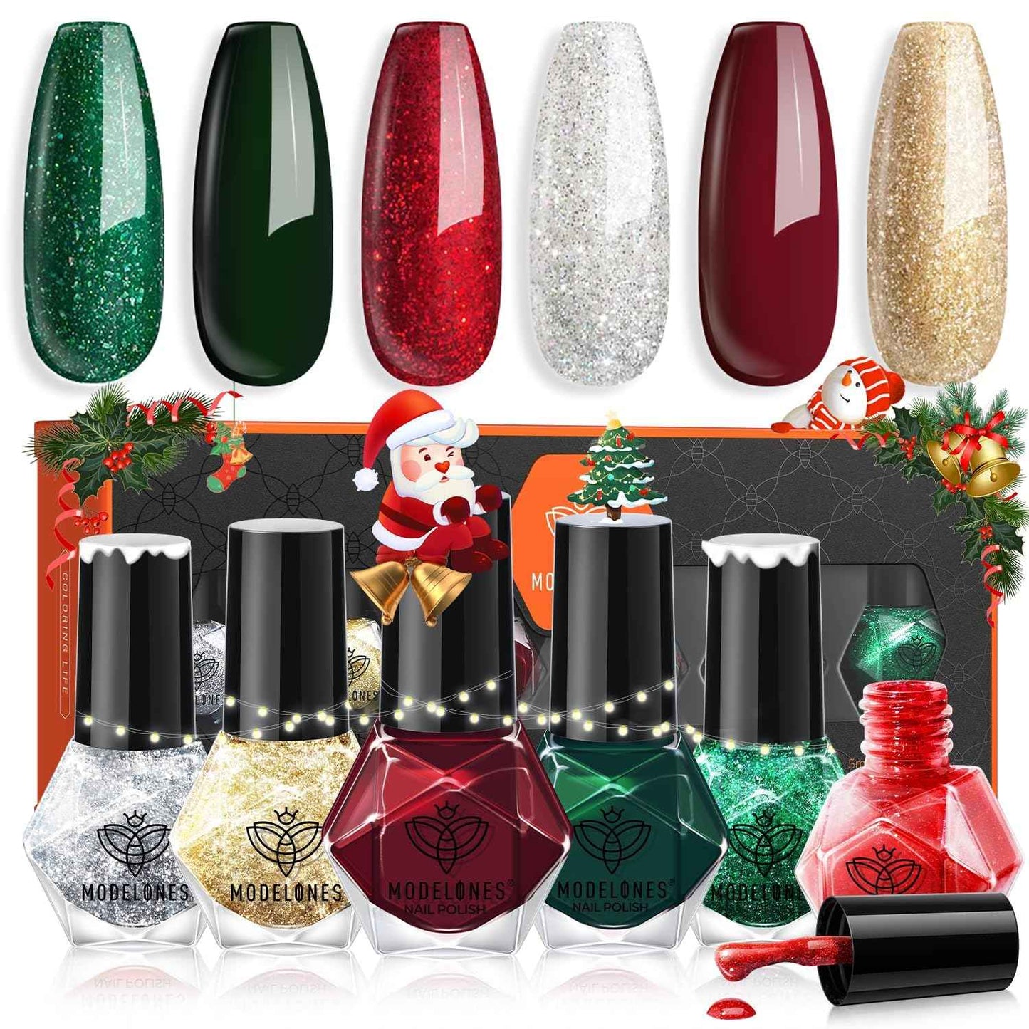 modelones Jelly Nail Polish 6 Colors, Sheer Nude Mini Nail Polish Set Red Pink Brown Quick Dry Spring Summer Fingernail Polish for DIY Nail Art Salon Home Gift for Women Girl