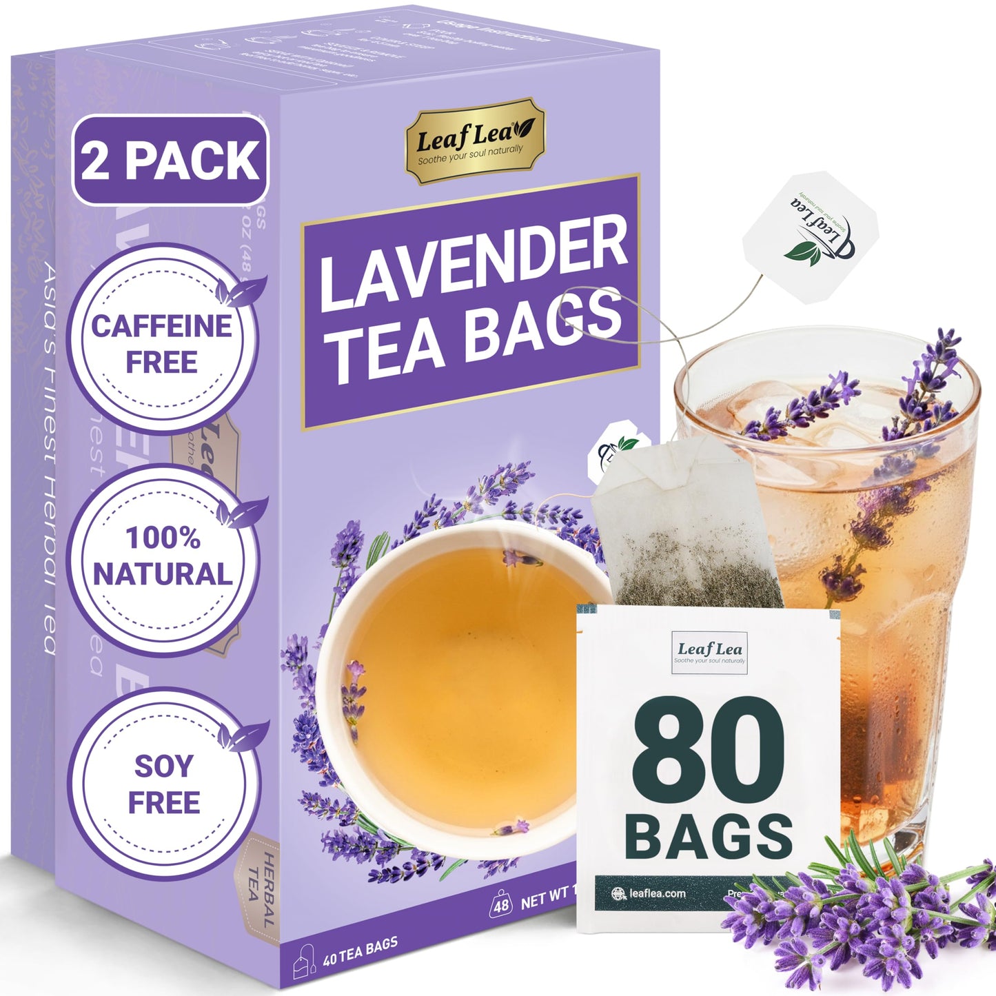 Lavender Tea - 80 Tea Bags (Pack of 2)