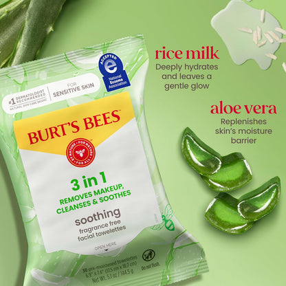 Burt’s_Bees_Soothing,_Fragrance_Free_Facial_Towelettes_for_Sensitive_Skin,_Aloe_Vera,_100%_Plant_Based_Cloths;_99%_Natural_Origin;_Removes_Makeup,_Dirt_and_Oil;_No_Rinsing;_30_Ct,_Pack_of_3
