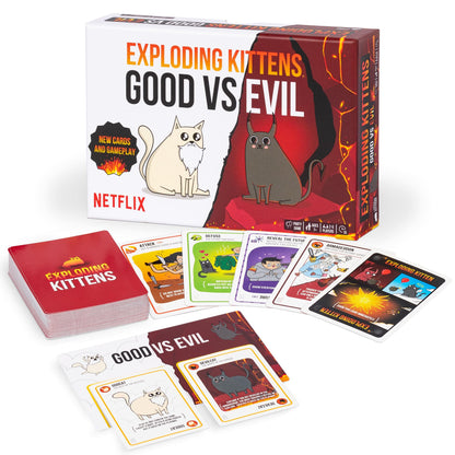 Exploding Kittens Good vs. Evil 2-5 Players - Ages 7+ - Inspired by Netflix Show - Party &amp;amp; Family Card Game for Kids &amp;amp; Adults
