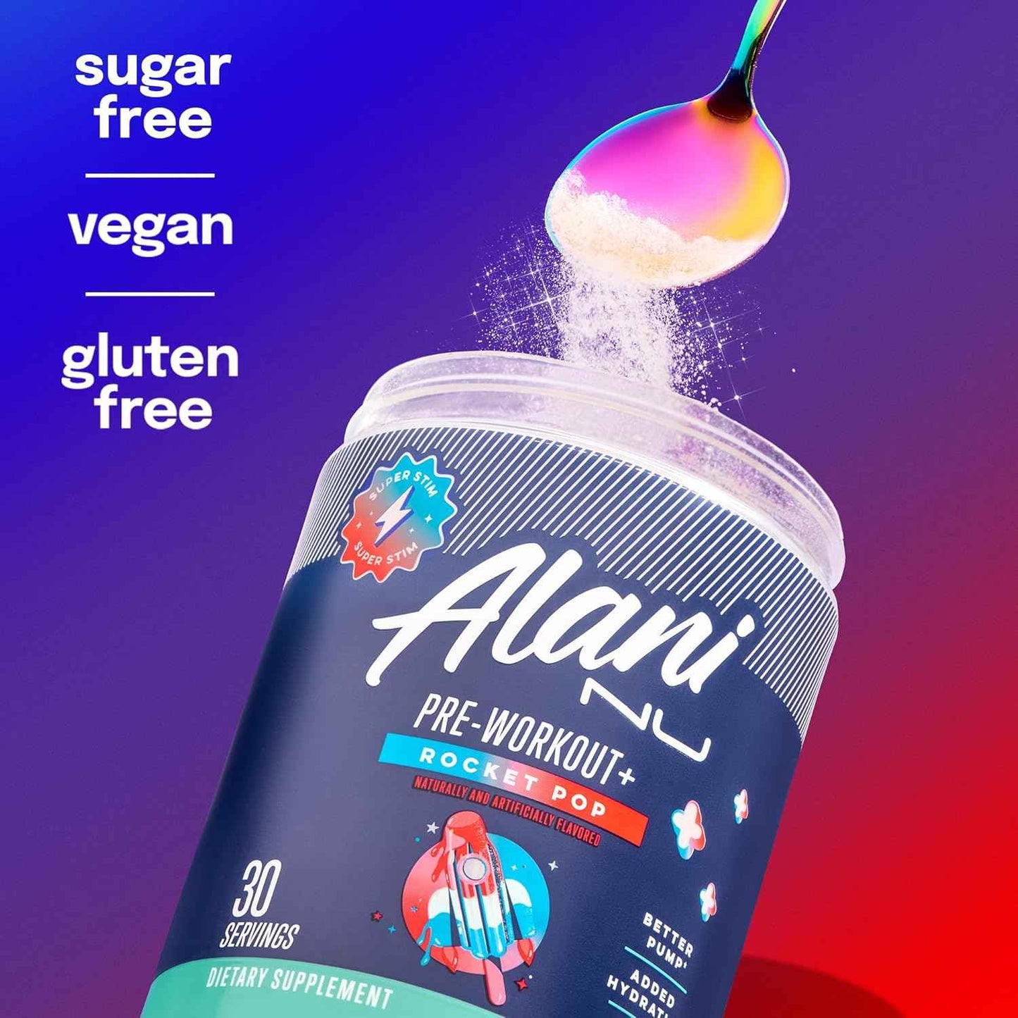 Alani Nu Pre Workout+ Powder, Extra Boost, Sugar Free, 300mg Caffeine, L-Theanine, Beta-Alanine, Citrulline, 30 Servings