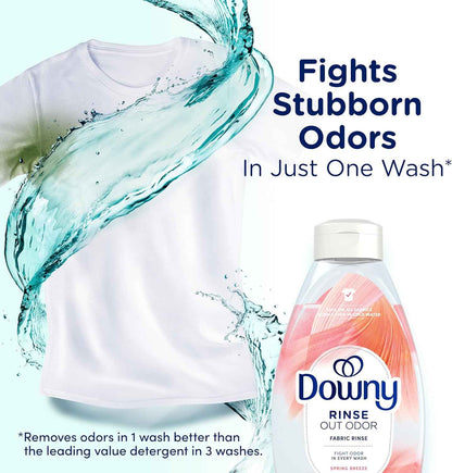 Downy Rinse Laundry Odor Remover, Spring Breeze Scent, 48 FL OZ, Fabric Softener and Laundry Odor Removal Rinse